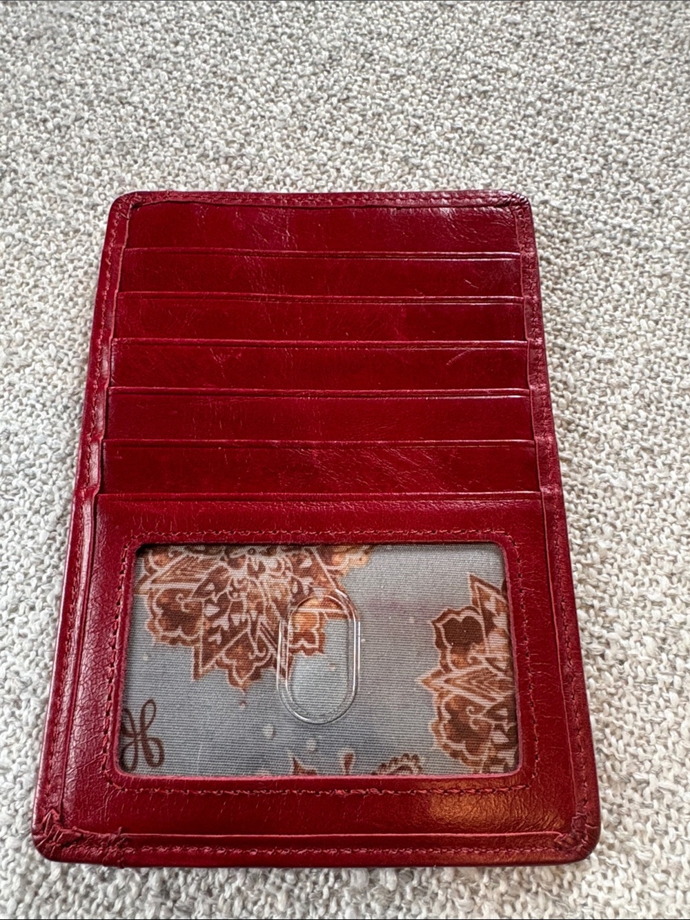 HOBO Red Leather Zip Card Case - Picture 3 of 4